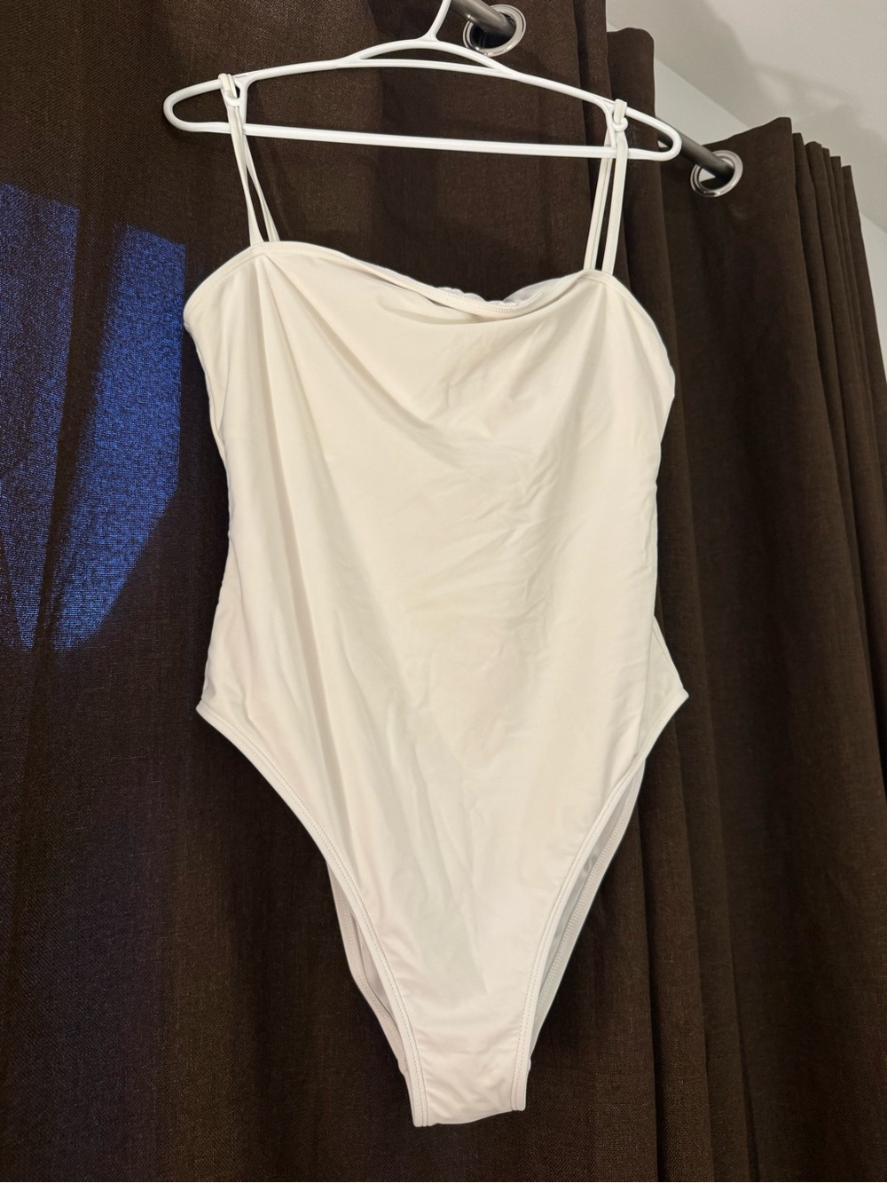 White One-Piece Swimsuit with Adjustable Straps